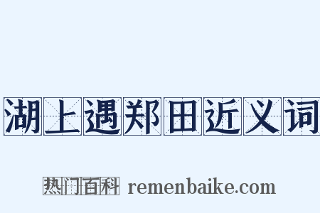 湖上遇郑田近义词是什么意思的图片